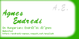 agnes endredi business card